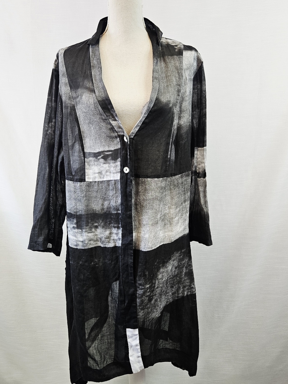 Banana Blue Australia 100% Linen Lagenlook Cardigan size XL